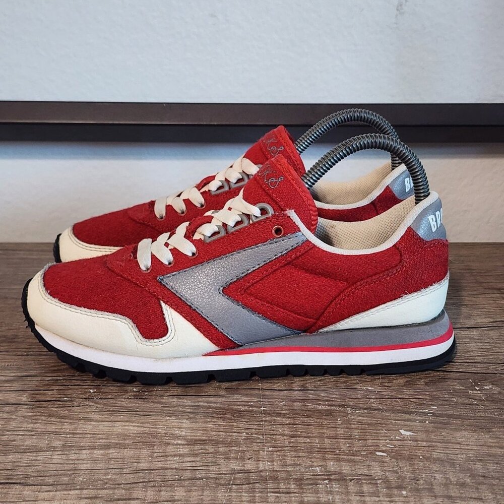 Brooks Red Gray White Athletic Sneakers